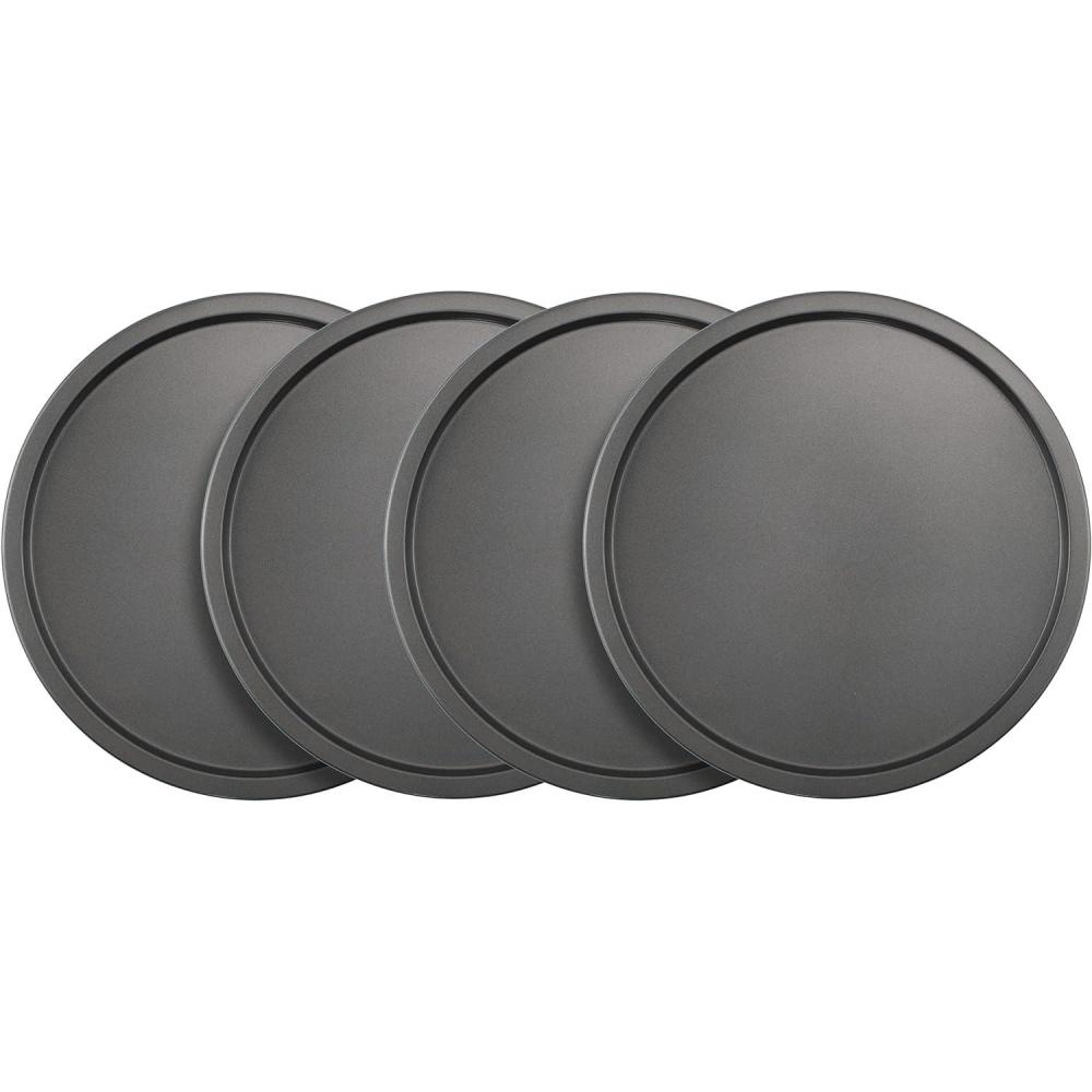 imageGoodCook Everyday Set of 2 Nonstick Steel 10quot Personal Pizza Pans Set Gray10Inch Set of 4