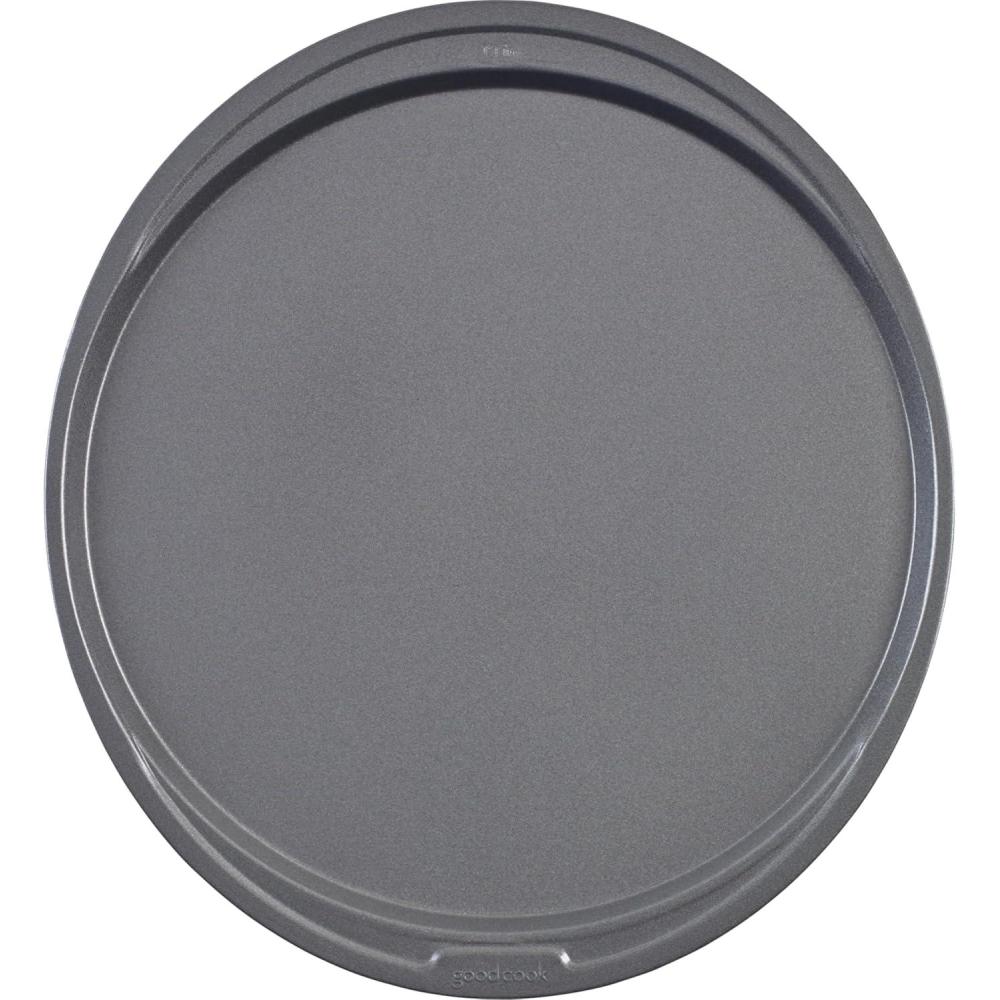 imageGoodCook Everyday Set of 2 Nonstick Steel 10quot Personal Pizza Pans Set Gray12Inch