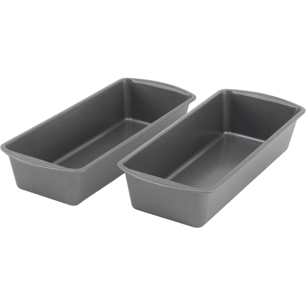 imageGoodCook Set of 2 Extra Large 13quot x 5quot Nonstick Steel Bread Loaf Pans Gray  Set of Two Loaf Pans Even Heat Distribution ScratchResistant Nonstick Coating Durable Construction Easy to Clean