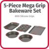 GoodCook 5-Piece Mega Grip Nonstick Bakeware Set – Cookie Sheet Pan, 2 9” Round Cake Pans, 13” x 9” Bake & Roast Pan, 12-Cup Muffin Pan – Baking Supplies, Baking Pans Set(Bakeware)
