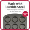 GoodCook Everyday Nonstick Steel Muffin Pan, 12 cup, Gray