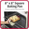 GoodCook MegaGrip Baking Pan with Silicone Grip Handles Square Non-Stick Heavy-Gauge Steel Cake Pan Baking Dish for Brownies Bread Cake Baked Goods & More, Dishwasher Safe, 8×8-Inch,