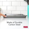 GoodCook PRO Medium Baking Sheet Pan Nonstick Warp & Scratch-Resistant Dishwasher-Safe Carbon Steel Construction for Even Baking Oven Safe to 480°F, 10 x 15-Inch, Gray