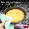 GoodCook PRO Round Cake Pan Nonstick Warp & Scratch-Resistant Dishwasher-Safe Carbon Steel Construction for Even Baking Oven Safe to 480 Degrees F, 9-Inch Round, Gray