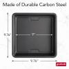 GoodCook PRO Square Cake Pan Nonstick Warp & Scratch-Resistant Dishwasher-Safe Carbon Steel Construction for Even Baking Oven Safe to 480°F, 9 x 9-Inch, Gray