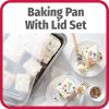 GoodCook Set of 2 Nonstick Steel 13″ x 9″ Cake Baking Pans with Covers, Gray