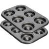 GoodCook 12-Cavity Nonstick Steel Mini Bite-Size Dessert Bar Pan, Gray(Donut Baking Pan)