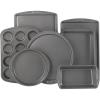GoodCook 4-Piece Nonstick Steel Toaster Oven Set with Sheet Pan, Rack, Cake Pan, and Muffin Pan, Gray, 4-Piece Set Distributes Heat Evenly, Nonstick Coating, Dishwasher-Safe(7-Piece)