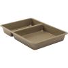 GoodCook 9×13-Inch Nonstick Divided Baking Pan – 2-in-1 Textured Oblong Scratch-Resistant Carbon Steel for Meal Prepping & Sheet-Pan Dinners(14″ x 10″ x 2″)