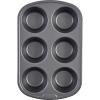 GoodCook Everyday Nonstick Steel Jumbo Texas Muffin Pan, 6-cup, Gray