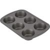GoodCook Everyday Nonstick Steel Muffin Pan, 6 cup, Gray(6-Cup)