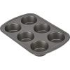 GoodCook Everyday Nonstick Steel Muffin Pan, 6 cup, Gray(6-Cup (Pack of 12))