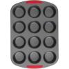 GoodCook MegaGrip 12-Cup Muffin Pan with Silicone Grip Handles Perfect for Cupcakes Durable Heavy-Gauge Steel Construction Scratch-Resistant Nonstick Coating, 15.5×10.5-Inch, Gray(12-Cup)