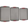 GoodCook MegaGrip Set of 3 Nonstick Steel Multipurpose Cookie Sheets with Silicone Grip Handles, Gray(Assorted Set of 3)