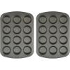 GoodCook Nonstick Steel 12-Cup Muffin Pan, Gray, Set of 2
