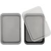 GoodCook Set of 2 Nonstick Steel 13″ x 9″ Cake Baking Pans with Covers, Gray