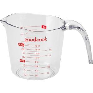 BRADSHAW INTERNATIONAL 19864 2Cup Plastic Measuring Cup(Clear & Red)