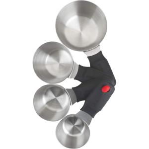 Good Cook Touch 4-Piece Stainless Steel Measuring Cup Set, Silver(Silver)