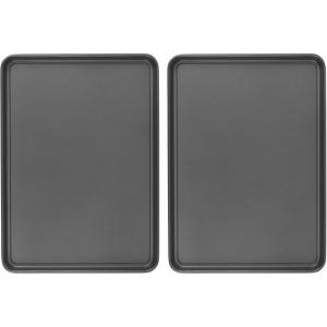 GoodCook Everday Nonstick Carbon Steel 15” x 21” Baking Sheet Set, 2 Pack – Extra-Large Carbon Steel Cooking Pans, Bakeware Set, Cookie Sheets for Baking, Oven Pan Set(15″ x 21″ (2-Piece Set))