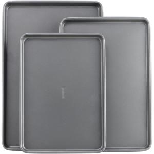 GoodCook Everday Nonstick Carbon Steel 15” x 21” Baking Sheet Set, 2 Pack – Extra-Large Carbon Steel Cooking Pans, Bakeware Set, Cookie Sheets for Baking, Oven Pan Set(Assorted (3-Piece Set))