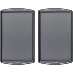GoodCook Everday Nonstick Carbon Steel 15” x 21” Baking Sheet Set, 2 Pack – Extra-Large Carbon Steel Cooking Pans, Bakeware Set, Cookie Sheets for Baking, Oven Pan Set(11″ x 17″ (2-Piece Set))