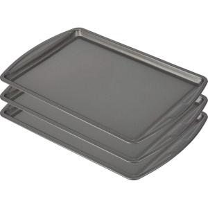 GoodCook Everday Nonstick Carbon Steel 15” x 21” Baking Sheet Set, 2 Pack – Extra-Large Carbon Steel Cooking Pans, Bakeware Set, Cookie Sheets for Baking, Oven Pan Set(13″ x 9″ (3-Piece Set))