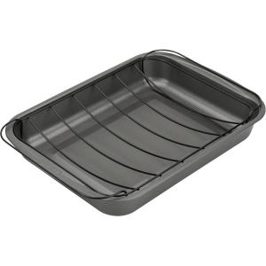 GoodCook Everyday Nonstick Large Roast Pan with Rack, 15 x 11 Inch, Gray(15 x 11″)