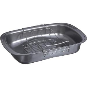 GoodCook Everyday Nonstick Large Roast Pan with Rack, 15 x 11 Inch, Gray(17″ x 12″)