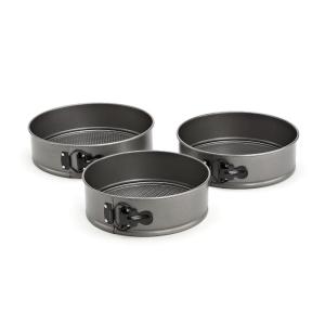 GoodCook Everyday Nonstick Steel 3pc Springform Set, 8.5″, 9.5″, 10.25″, Gray