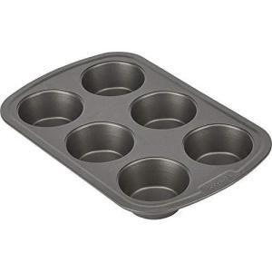 GoodCook Everyday Nonstick Steel Muffin Pan, 6 cup, Gray(6-Cup (Pack of 12))