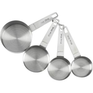 GoodCook Gourmet Measuring Cup Set, Stainless Steel 4-pc., 1/4, 1/3, 1/2, 1 Cup etched measurements
