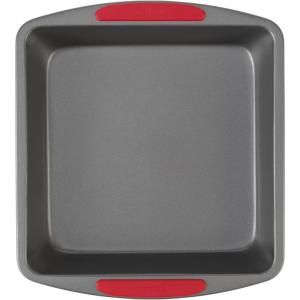 GoodCook MegaGrip Baking Pan with Silicone Grip Handles Square Non-Stick Heavy-Gauge Steel Cake Pan Baking Dish for Brownies Bread Cake Baked Goods & More, Dishwasher Safe, 8×8-Inch,