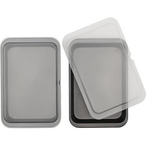 GoodCook Set of 2 Nonstick Steel 13″ x 9″ Cake Baking Pans with Covers, Gray