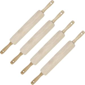 Goodcook Wood rolling pin, 4 pack, 17.25 in