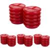 GoodCook Meal Prep Containers Set Microwave & Dishwasher-Safe Round Food Organizers with Labeled Compartments BPA-Free Food Storage Set with Snap Shut Lids Portion Control, 10-Pieces, Red(Red)