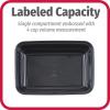 Meal Prep 1 Compartment Set with 50 containers + 10 condiment cups with lids, Made without BPA