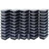 Meal Prep 1 Compartment Set with 50 containers + 10 condiment cups with lids, Made without BPA