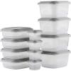 GoodCook EveryWare 24-Piece BPA-Free Plastic Food Storage Containers with Lids (Set of 12), Clear/Grey