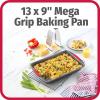 GoodCook MegaGrip 13″ x 9″ Nonstick Steel Cake Baking Pan with Silicone Grip Handles, Gray