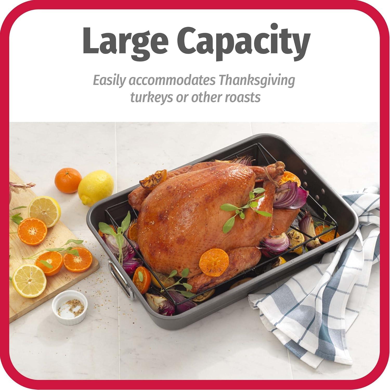 image:imageGood Cook Nonstick Extra Large Roast Pan with Rack 175 x 1175 Gray175 x 1175