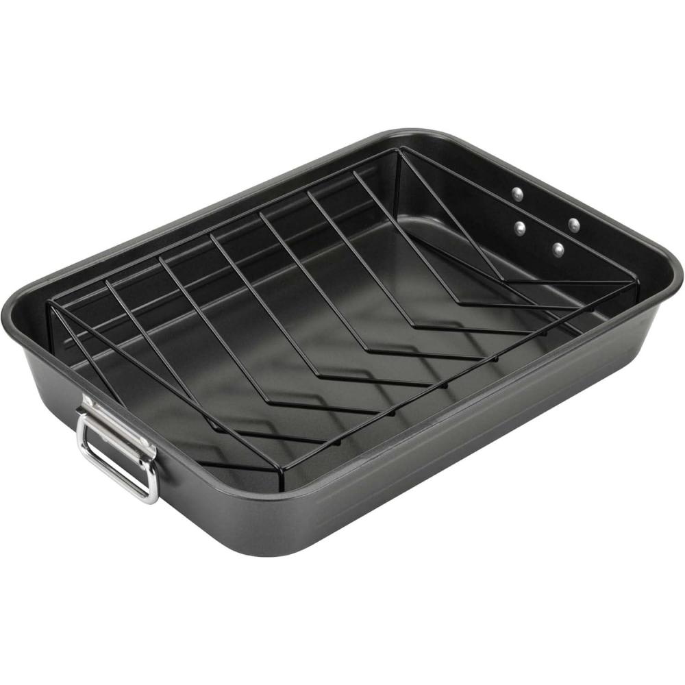 image:imageGood Cook Nonstick Extra Large Roast Pan with Rack 175 x 1175 Gray175 x 1175