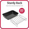 Good Cook Nonstick Extra Large Roast Pan with Rack, 17.5 x 11.75″, Gray(17.5 x 11.75″)