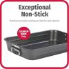 Good Cook Nonstick Extra Large Roast Pan with Rack, 17.5 x 11.75″, Gray(17.5 x 11.75″)