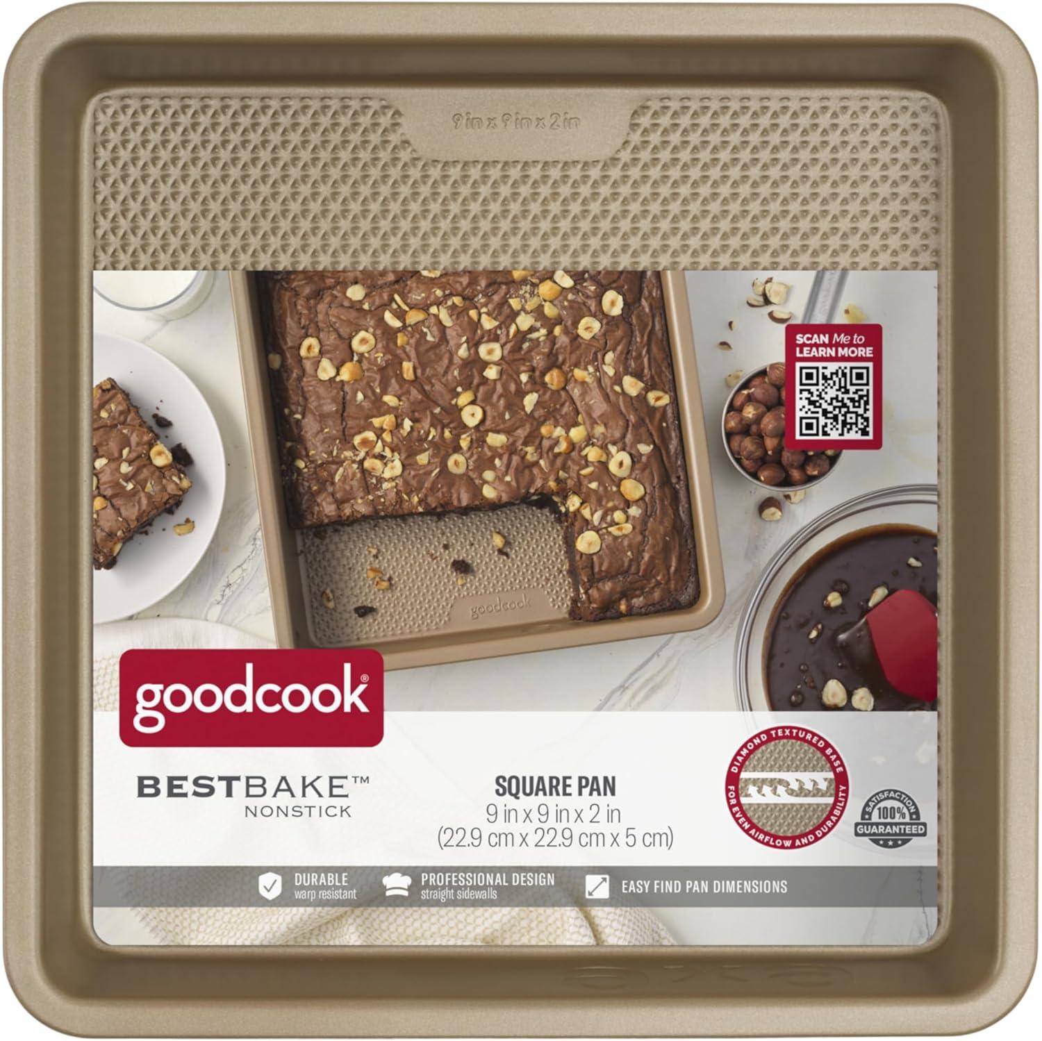 image:imageGoodCook BestBake Nonstick Textured Carbon Steel Square Pan 9 Bronze