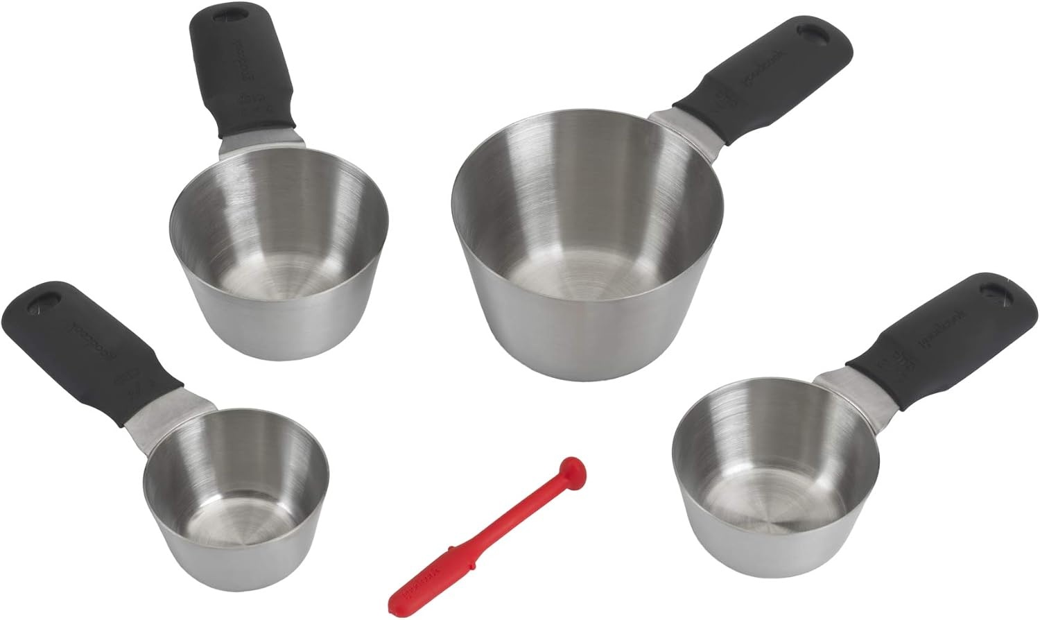 image:imageGoodCook 8Piece Stainless Steel Measuring Cup and Spoon Set Gray