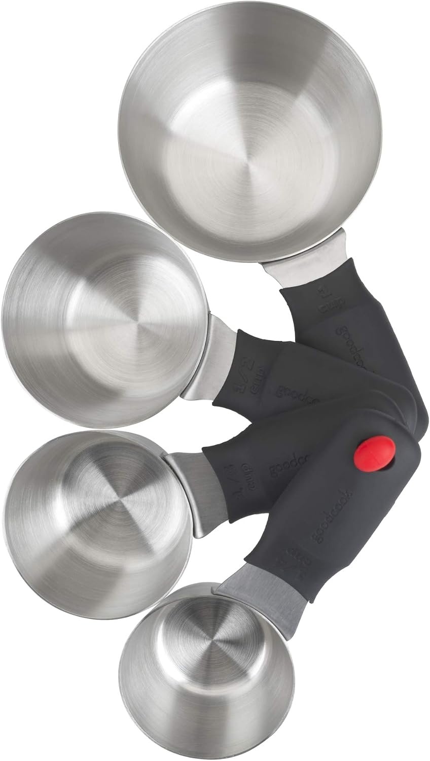 image:imageGoodCook 8Piece Stainless Steel Measuring Cup and Spoon Set Gray