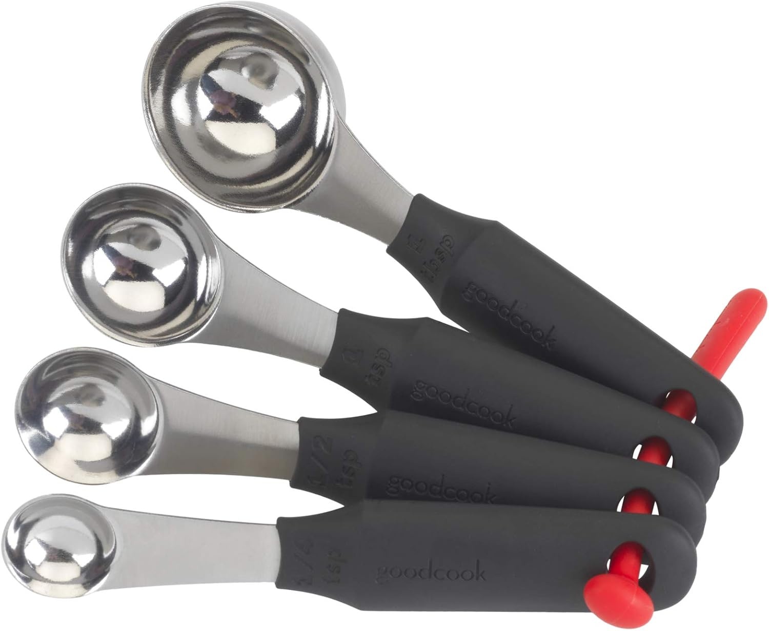 image:imageGoodCook 8Piece Stainless Steel Measuring Cup and Spoon Set Gray